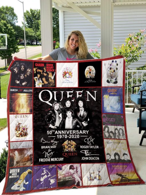 50 Years Of Queen 1970-2020 We Are The Champions Quilt Blanket
