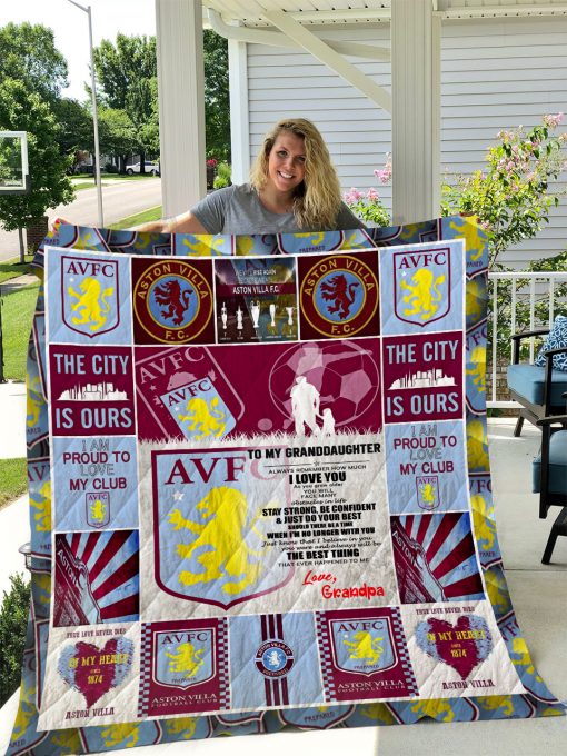 Aston Villa F.c – To My Granddaughter – Love Grandpa Quilt