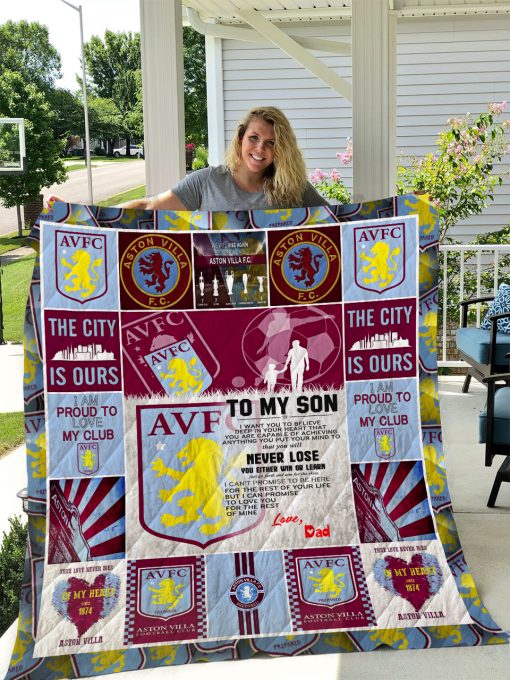 Aston Villa F.c – To My Son – Love Dad Quilt