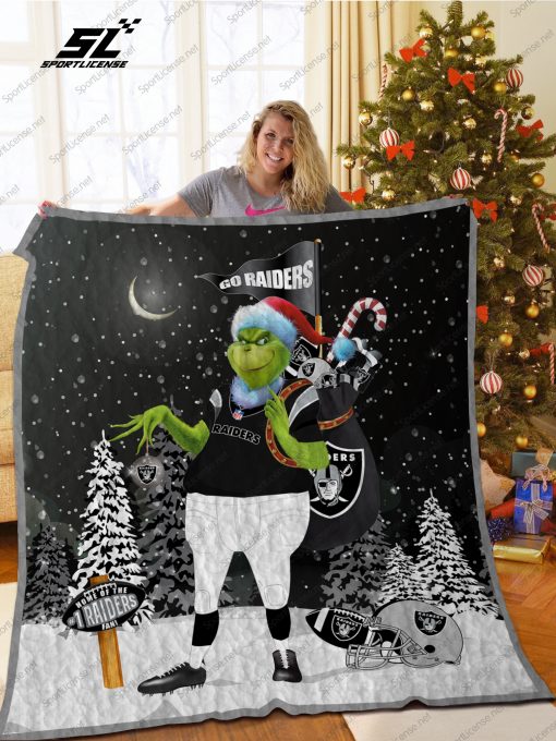 Bl-or Grinch Santa Quilt Blanket