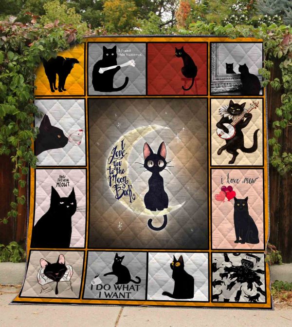 Black Cat Quilt Blanket 03