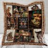 Books And Cats Modern Quilt Blanket