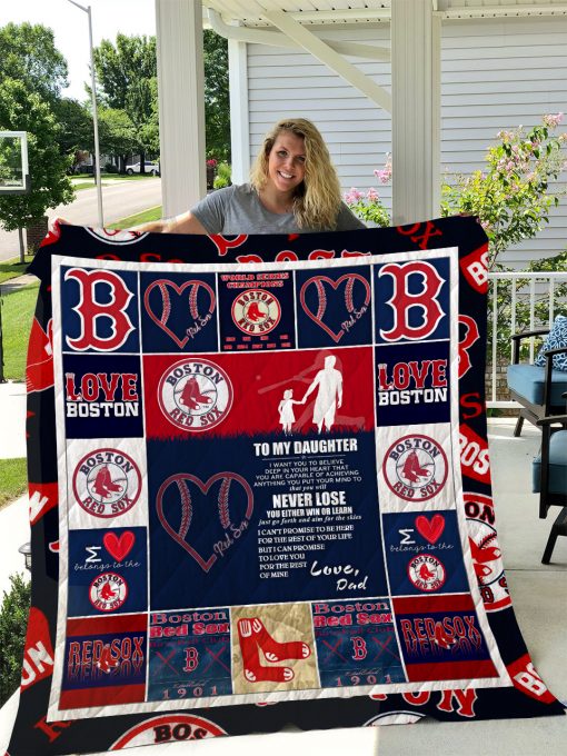 Boston Red Sox – To My Daughter – Love Dad Quilt