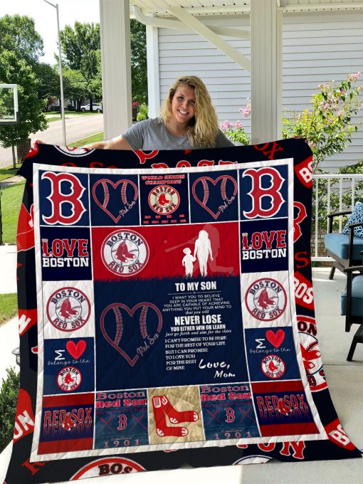 Boston Red Sox – To My Son – Love Mom Quilt