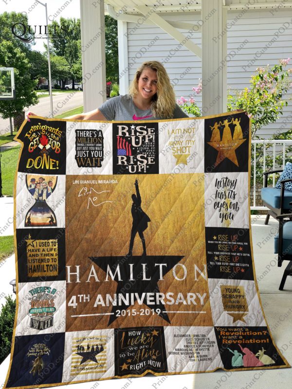 Broadway – Hamilton Musical Logo 4th Anniversary Quilt Blanket Ver 17