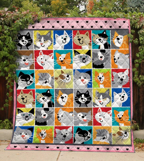 Cat Cartoon Quilt Blanket 02