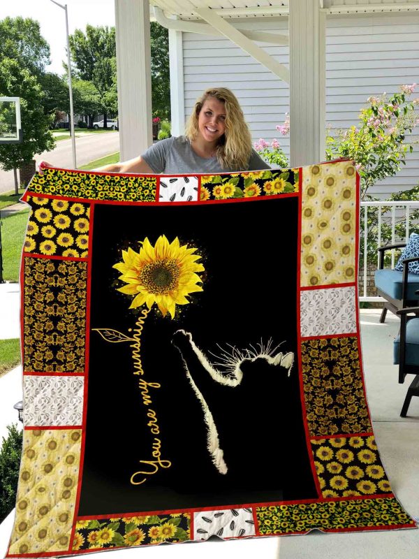 Cat Sunflower Quilt Blanket 04