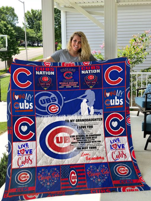 Chicago Cubs – To My Granddaughter – Love Grandmom Quilt