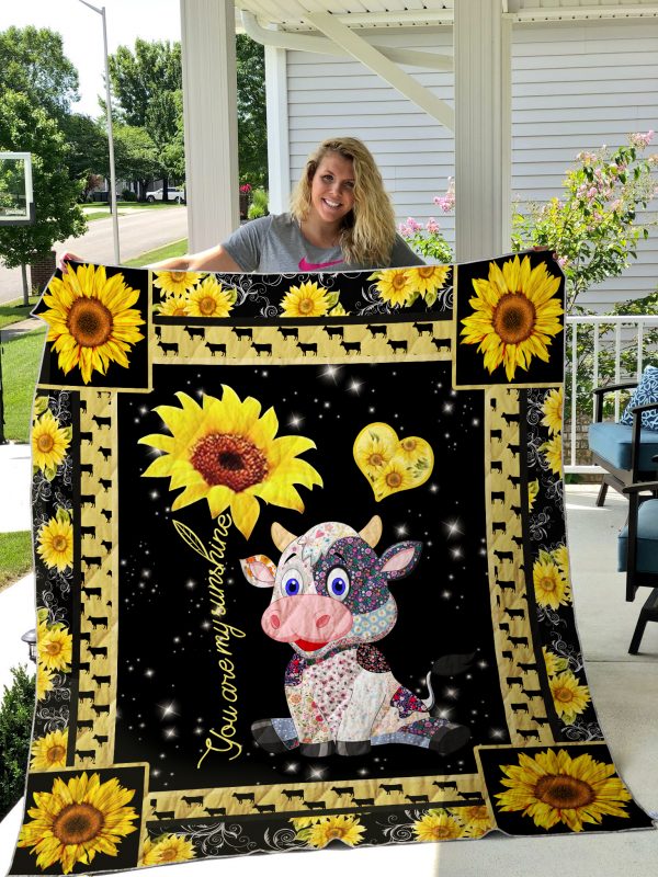 Cow And Sun Flower Blanket 01