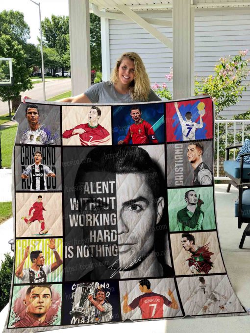 Cristiano Ronaldo Quilt Blanket 01