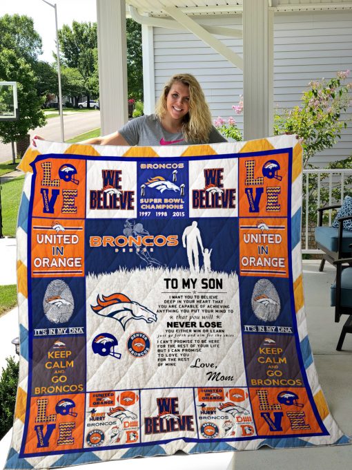 Denver Broncos Quilt Blanket - Love Mon=m