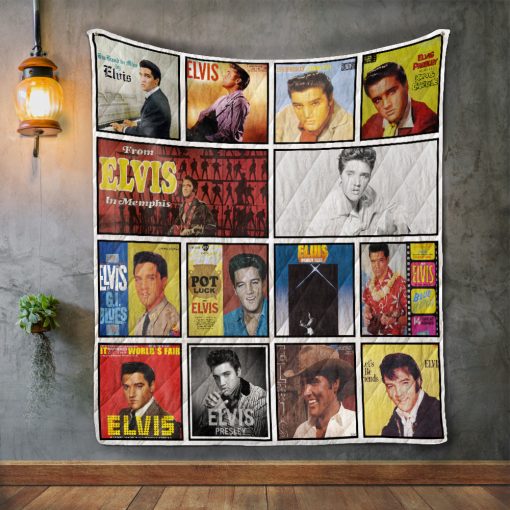 Elvis Presley 3 Album Covers Quilt Blanket