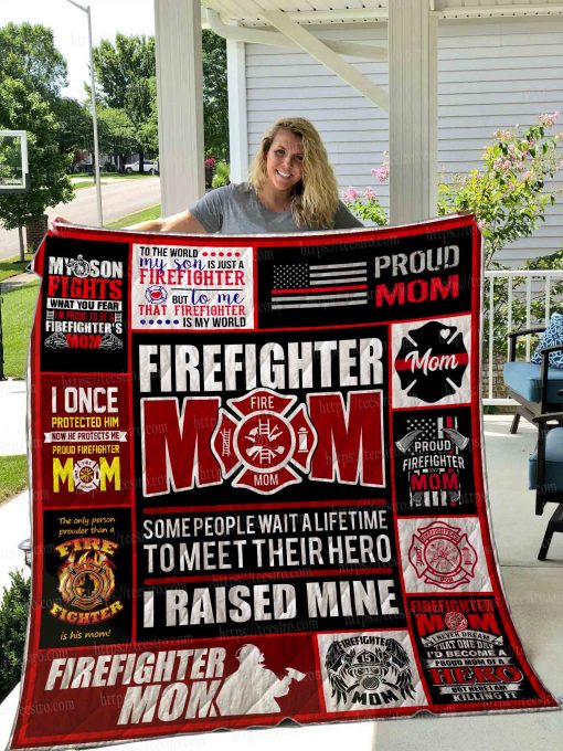 Firefighter Mom Quilt Blanket 01