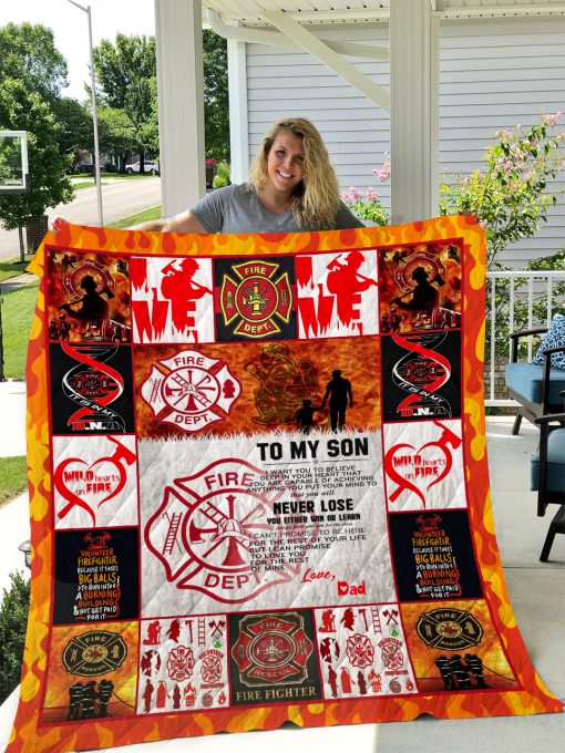 Firefighter – To My Son – Love Dad Quilt