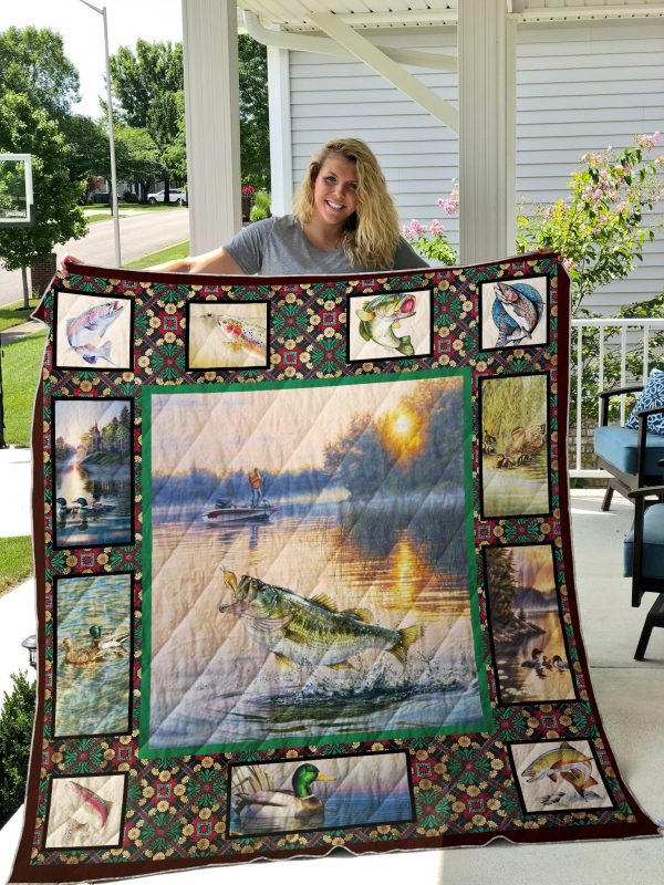 Fishing (fishing On Lake) Quilt Blanket 02