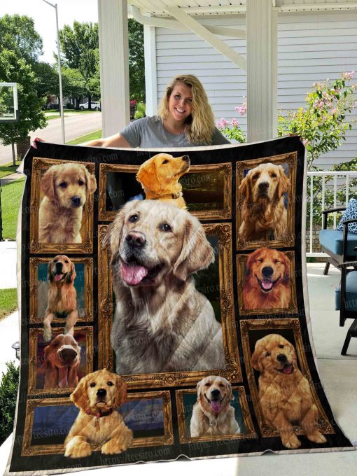 Golden Retriever Quilt Blanket 02