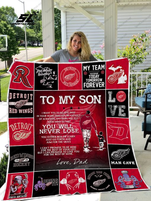 H – Detroit Red Wings D Quilt Blanket