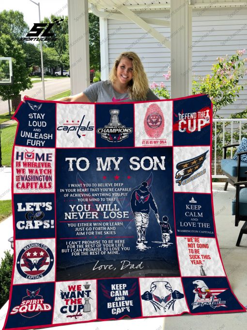 H – Washington Capitals D Quilt Blanket