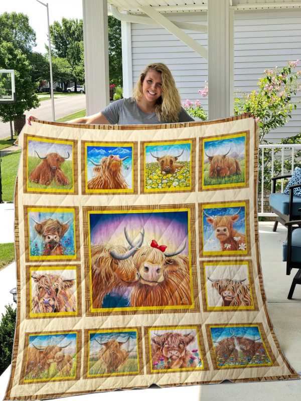 Highland Cow Quilt Blanket 01