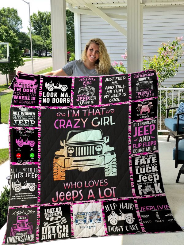 Jeep Girl Black Printed Blanket 09