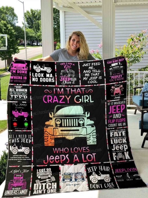 Jeep Girl Quilt Blanket 05