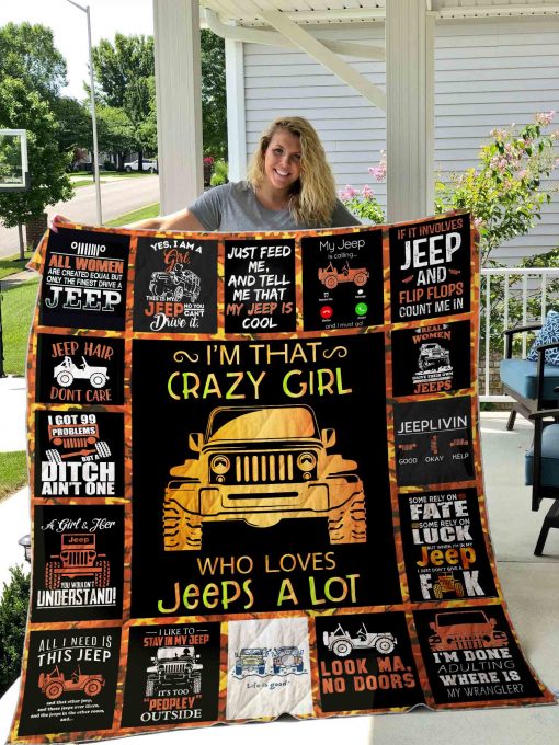 Jeep Girl Quilt Blanket 06