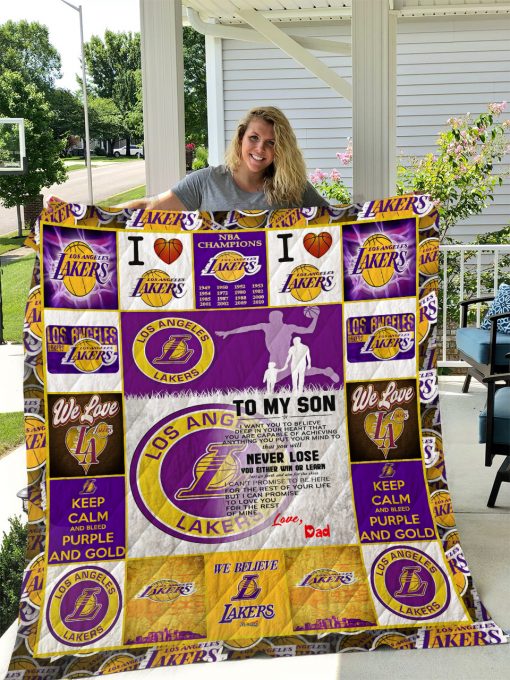 Los Angeles Lakers – To My Son – Love Dad Quilt