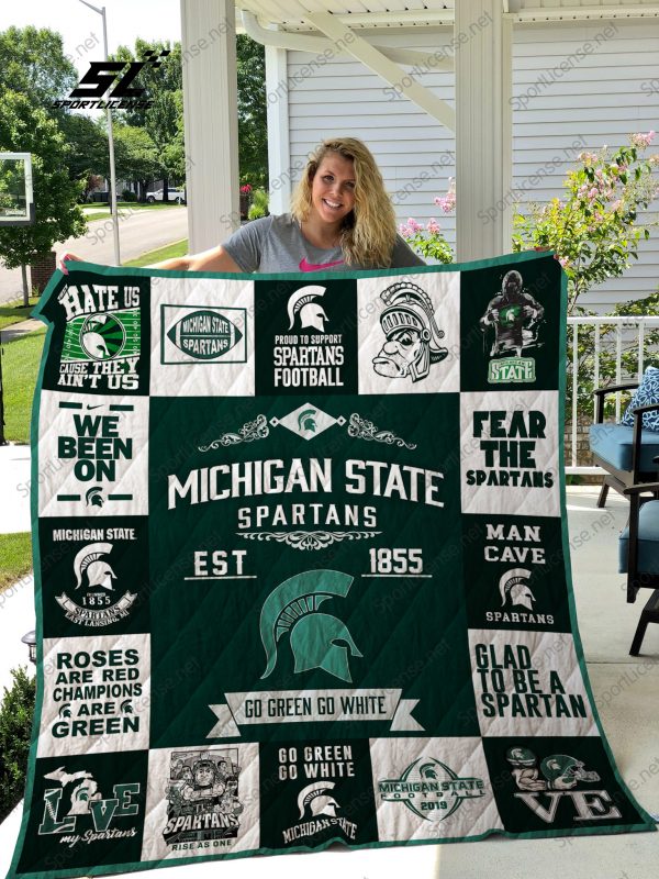 Michigan State Spartans Quilt Blanket 01