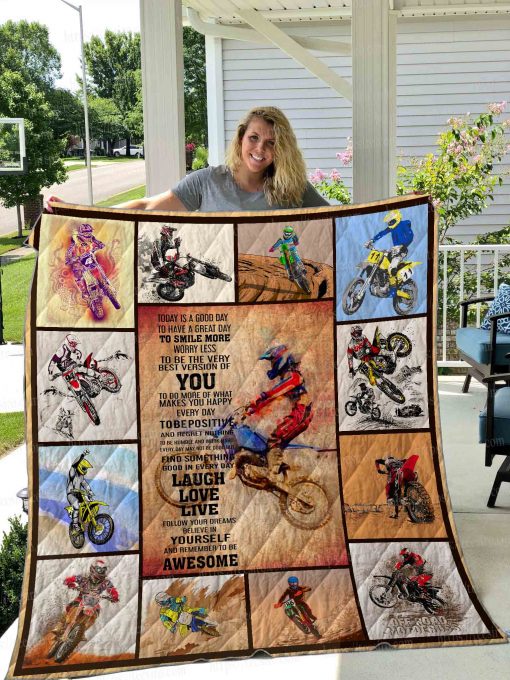 Motocross Poster Quilt Blanket 02