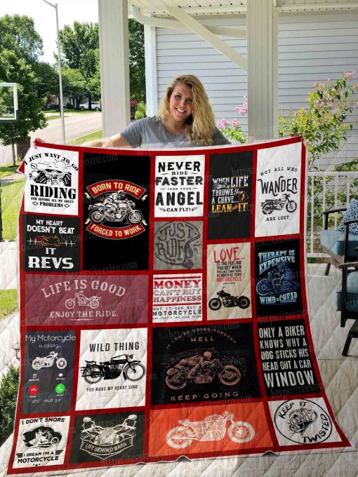 Motorcycle Quilt Blanket 03