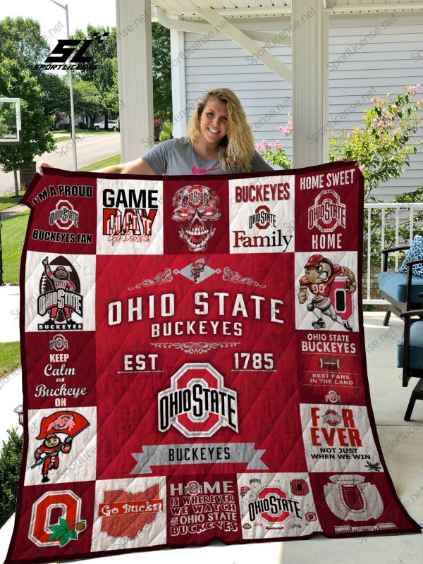 Ohio State Buckeyes Quilt Blanket 01