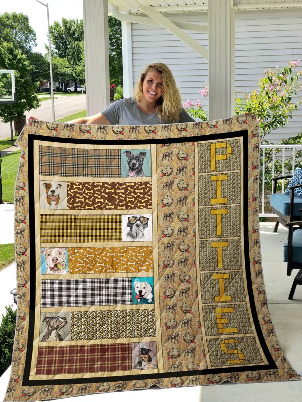 Pitbull Quilt Blanket 01