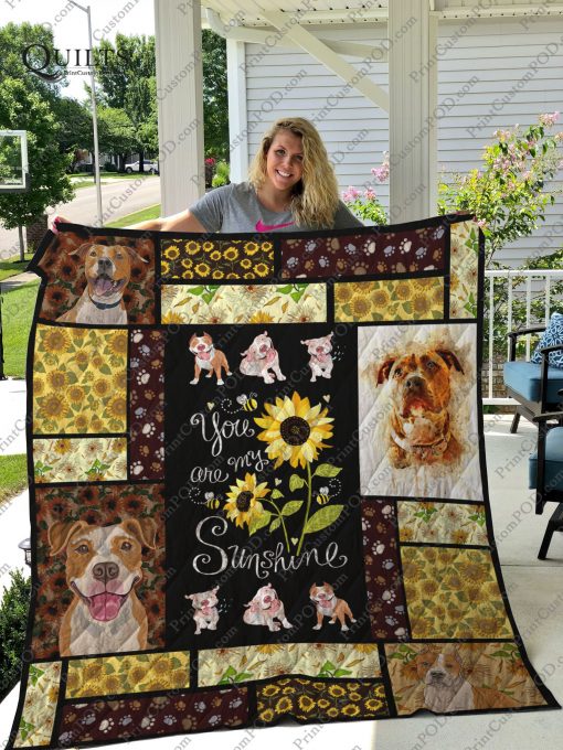 Pitbull – You Are My Sunshine Quilt Blanket