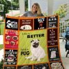 Pug Printed Blanket 01