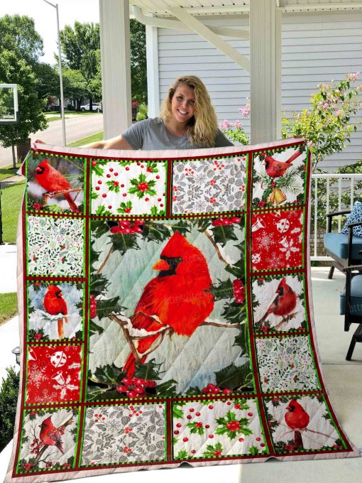 Red Cardinal Quilt Blanket 01