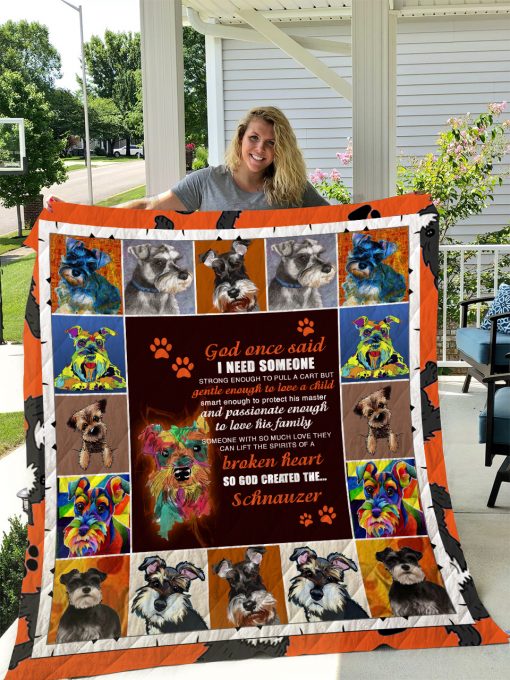 Schnauzer Dog 2 Quilt Blanket I1d2