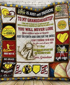 Softball Granddaughter, Love Grandma Quilt Ps236