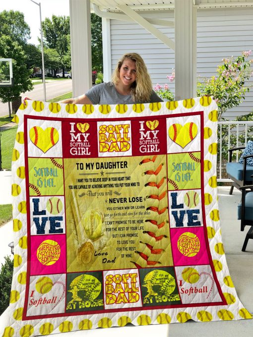 Softball – To My Daughter – Love Dad Quilt