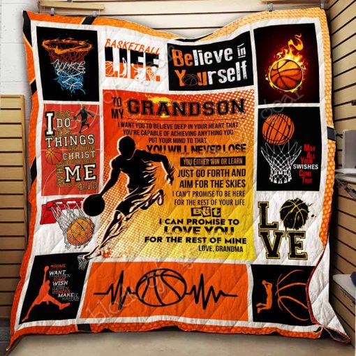 To My Grandson, Basketball Quilt Thh871
