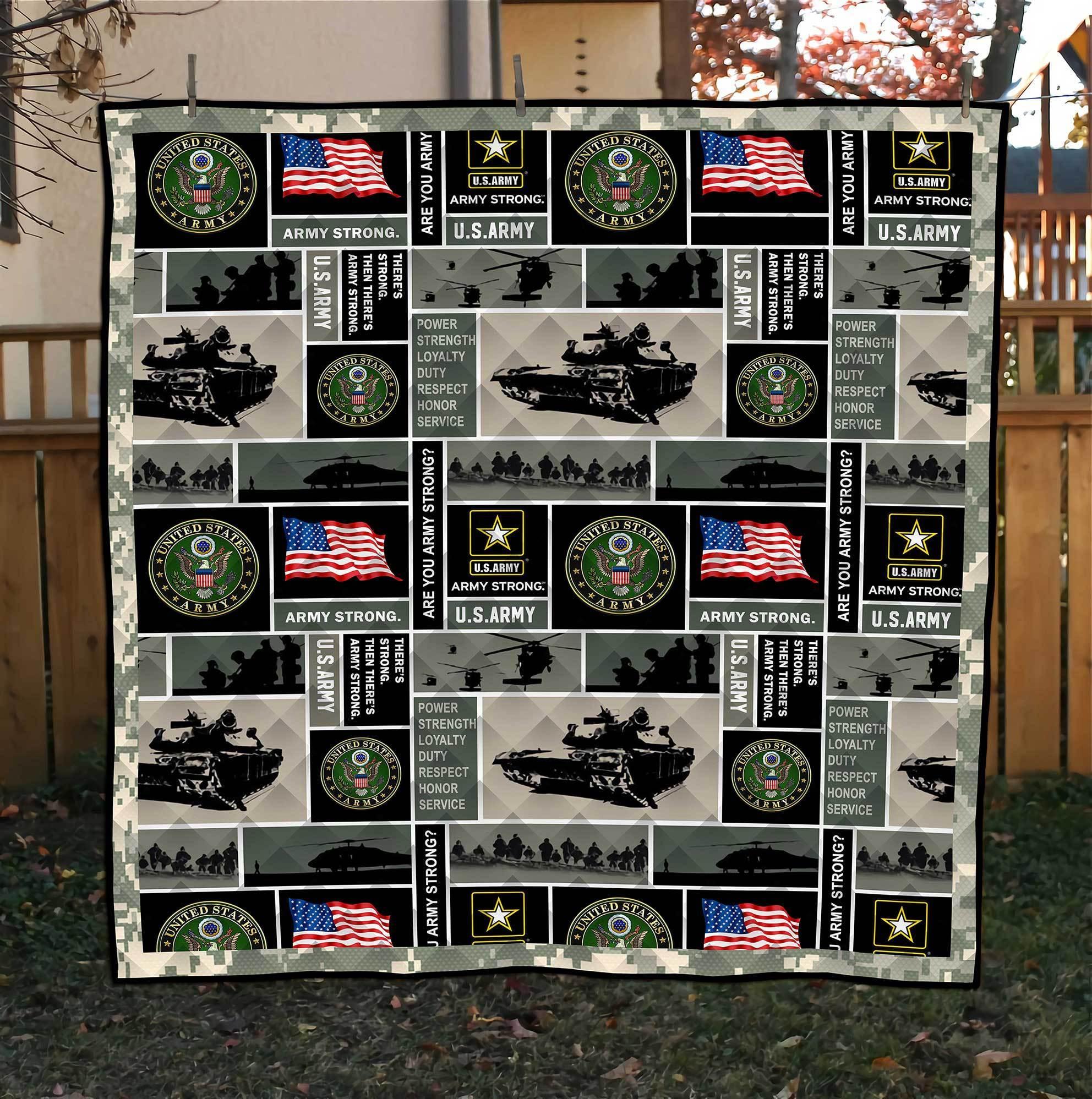 Us Army Strong Quilt Blanket Th0807 Pick A Quilt