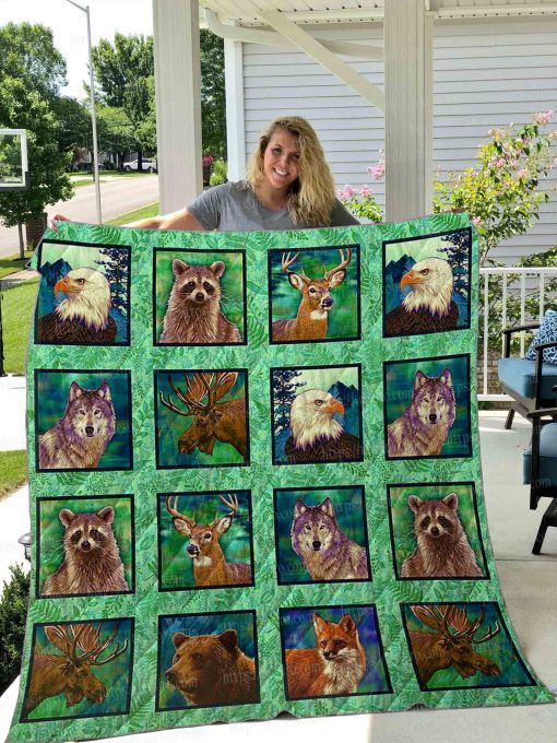 Wildlife Animals Quilt Blanket 01