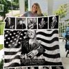 Willie Nelson Quilt Blanket Black And White