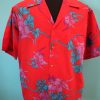 80s Red Poly Hilo Hattie Hawaiian Shirt