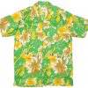 Big Flower Print Green Hawaiian Shirt