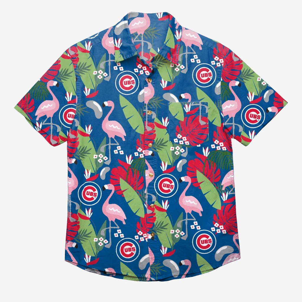 Chicago Cubs Flamingo Floral Hawaiian Shirt - Pick A Quilt