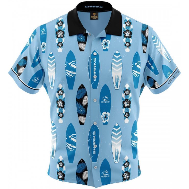 Cronulla Sutherland Sharks Surfing Men's Hawaiian Shirt - Pick A Quilt