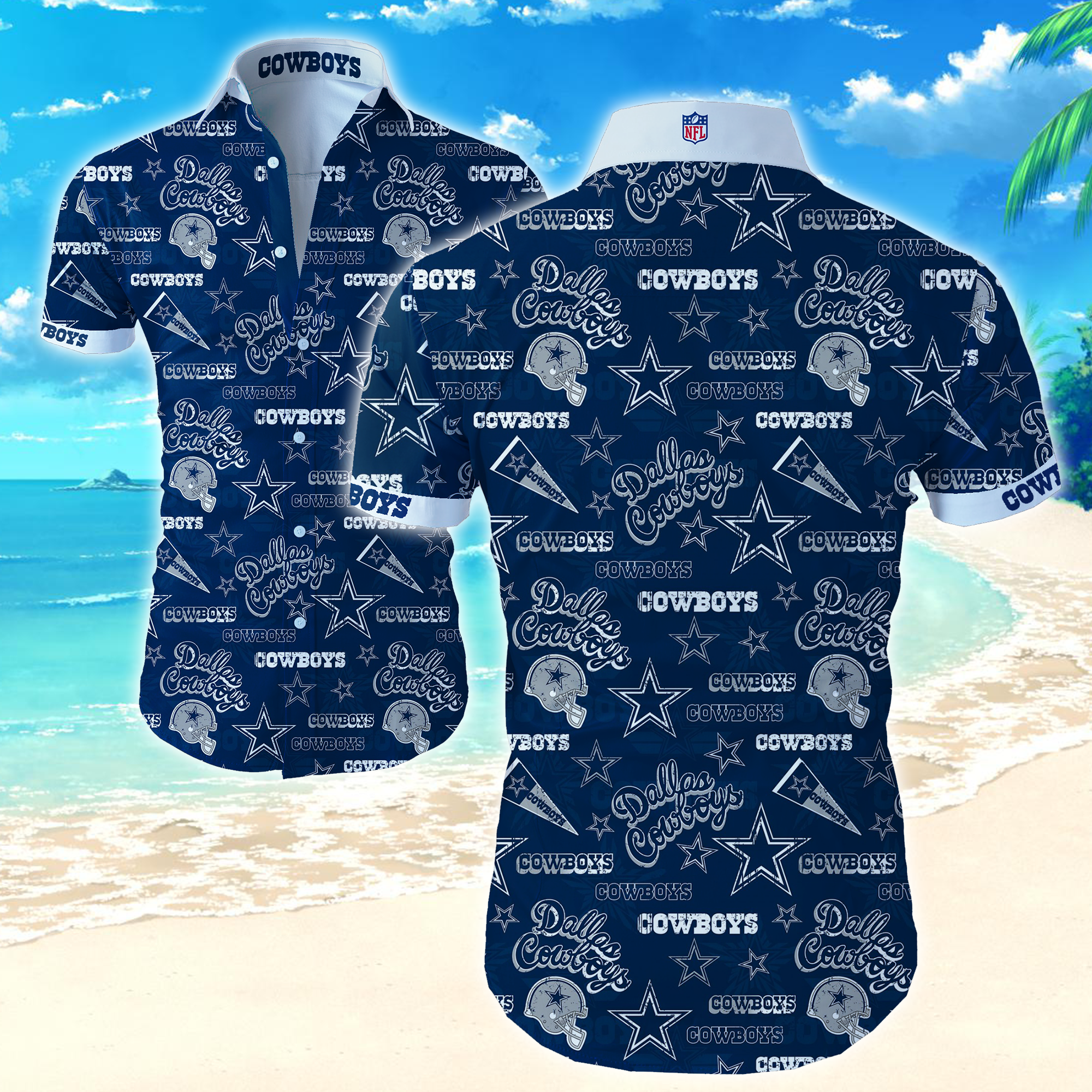 Dallas Cowboys Nfl Funny Hawaiian Shirts For Men Aloha Shirts - Pick A