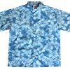 Distressed Blue Hawaiian Flowers Shirt