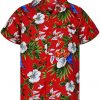 Funky Hawaiian Shirt Men Short Sleeve Hawaiian Print Cherry Parrots Party Flowers