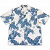 Haven Blue White Hawaiian Flowers Shirt